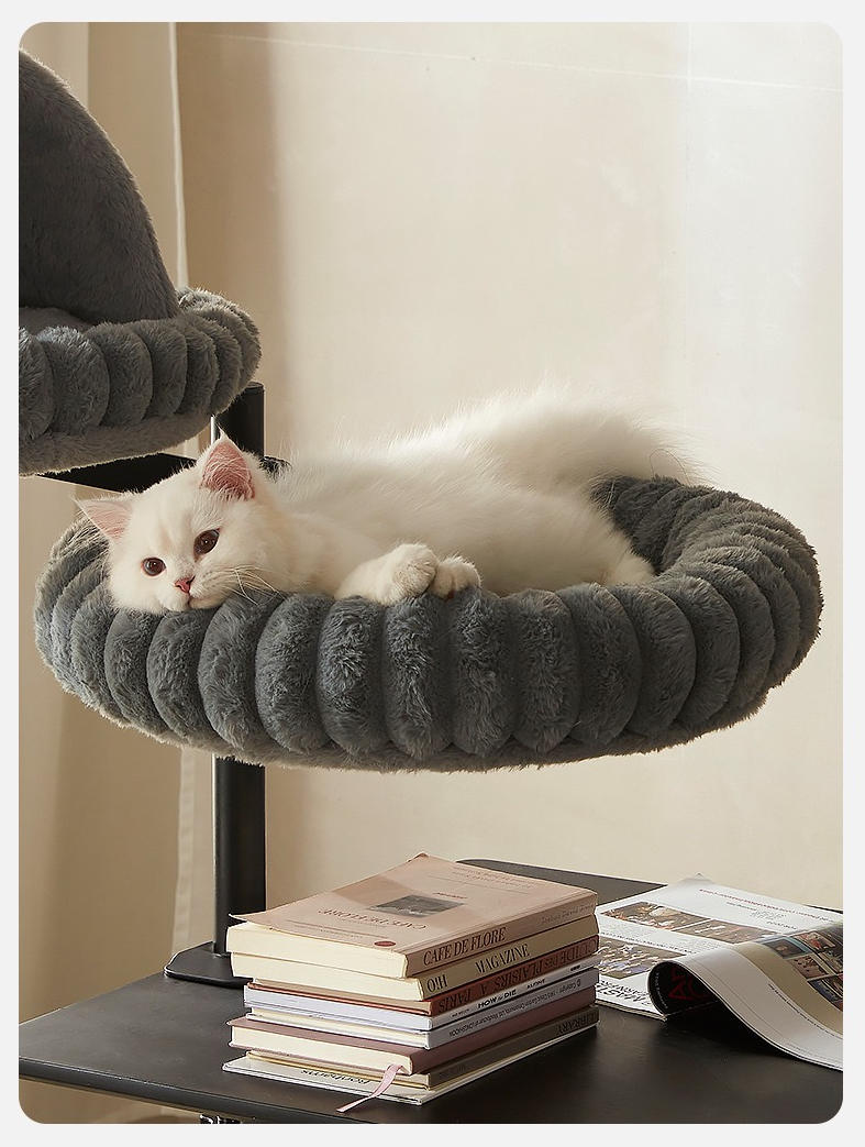 Cozy Window & Desk Mounted Cat Bed with Hanging Toy