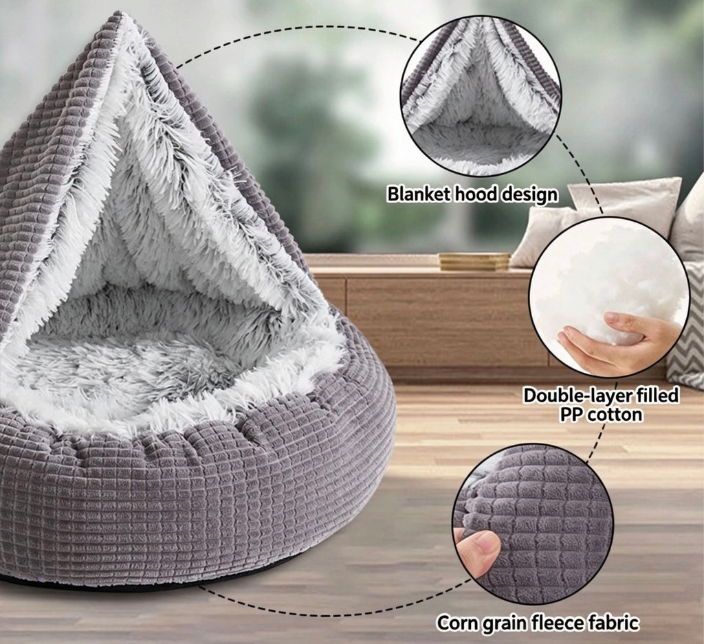 Cozy Winter Sleeping Bed for Puppies & Kittens