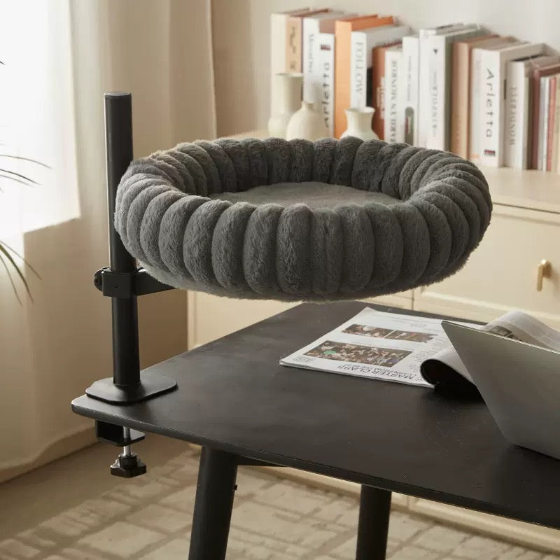 Cozy Window & Desk Mounted Cat Bed with Hanging Toy