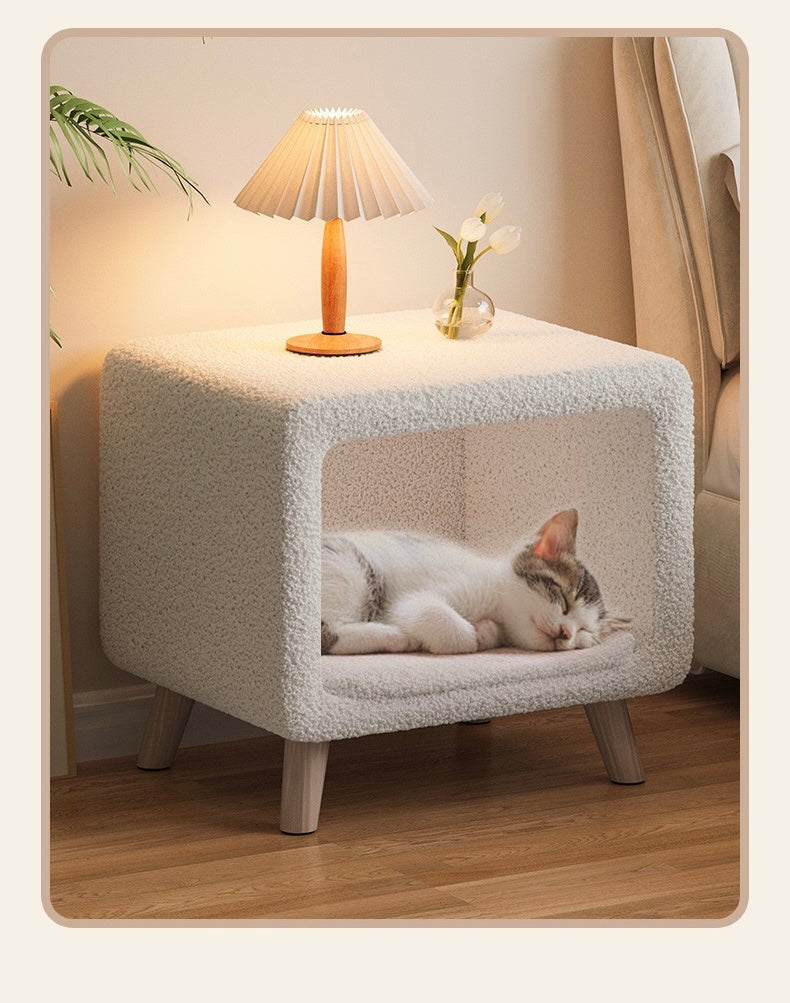 2-in-1 Cat Bed Side Table
