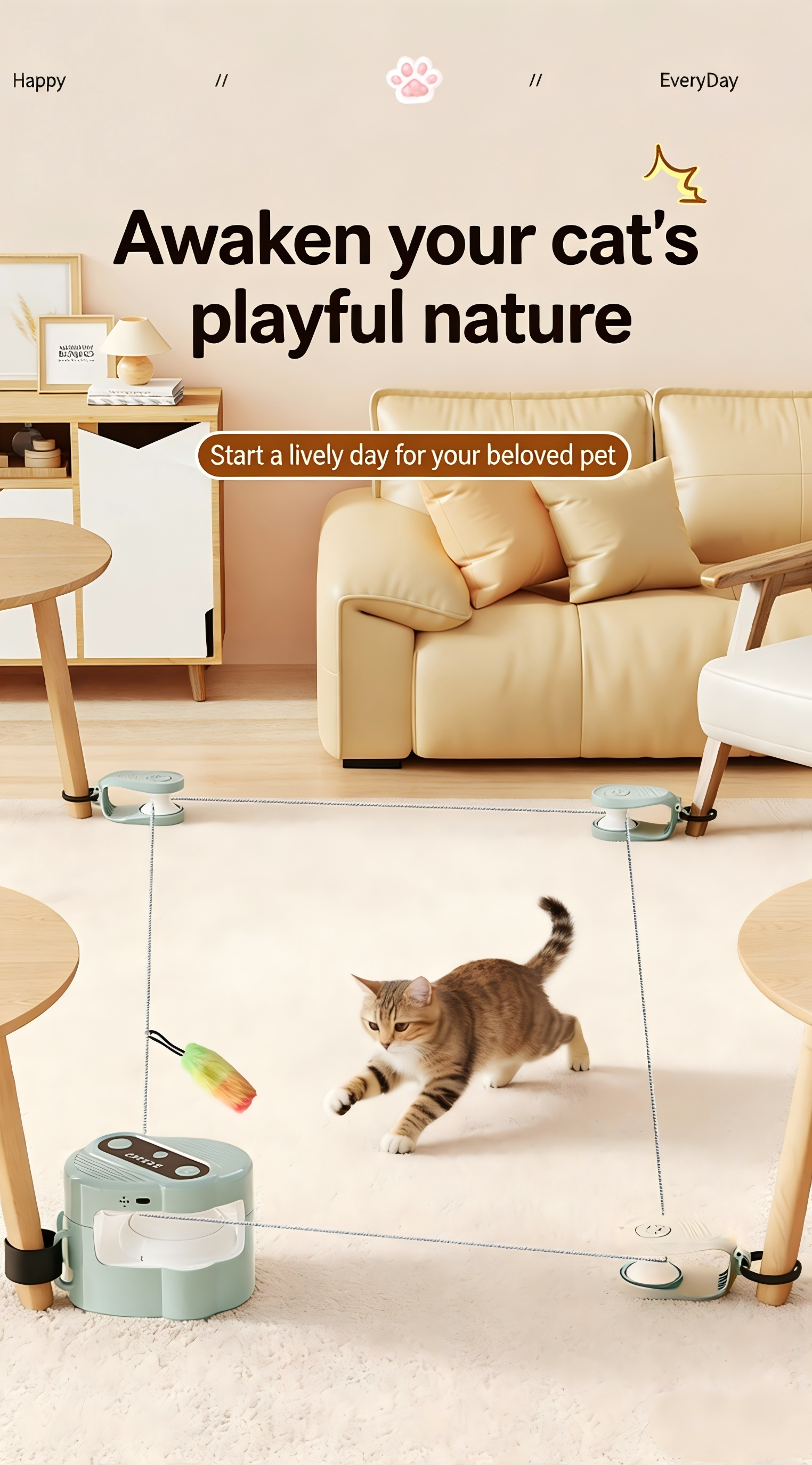 Interactive Cat Chaser Toy