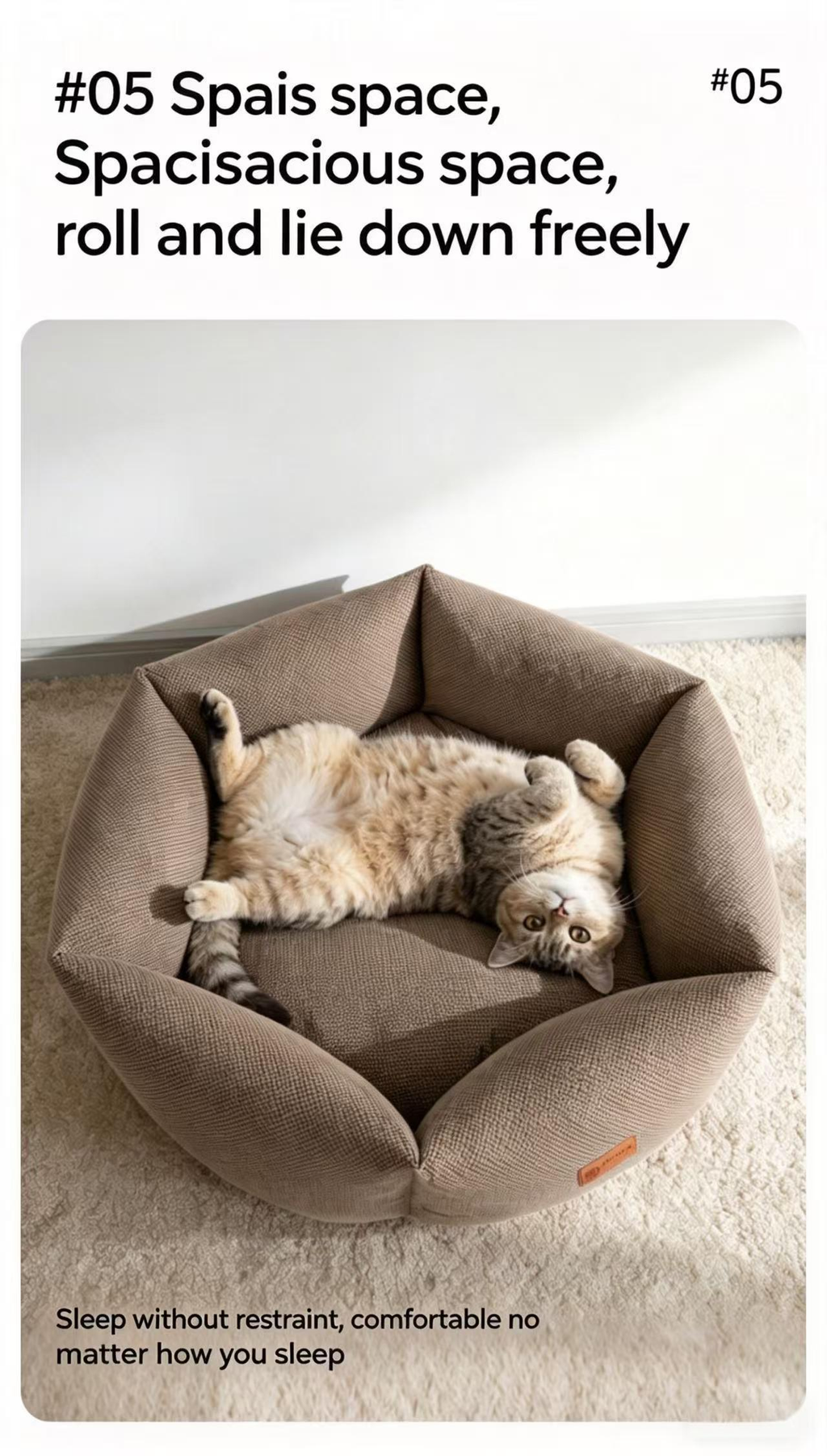Cozy Hexagonal Pet Bed | Washable & Supportive