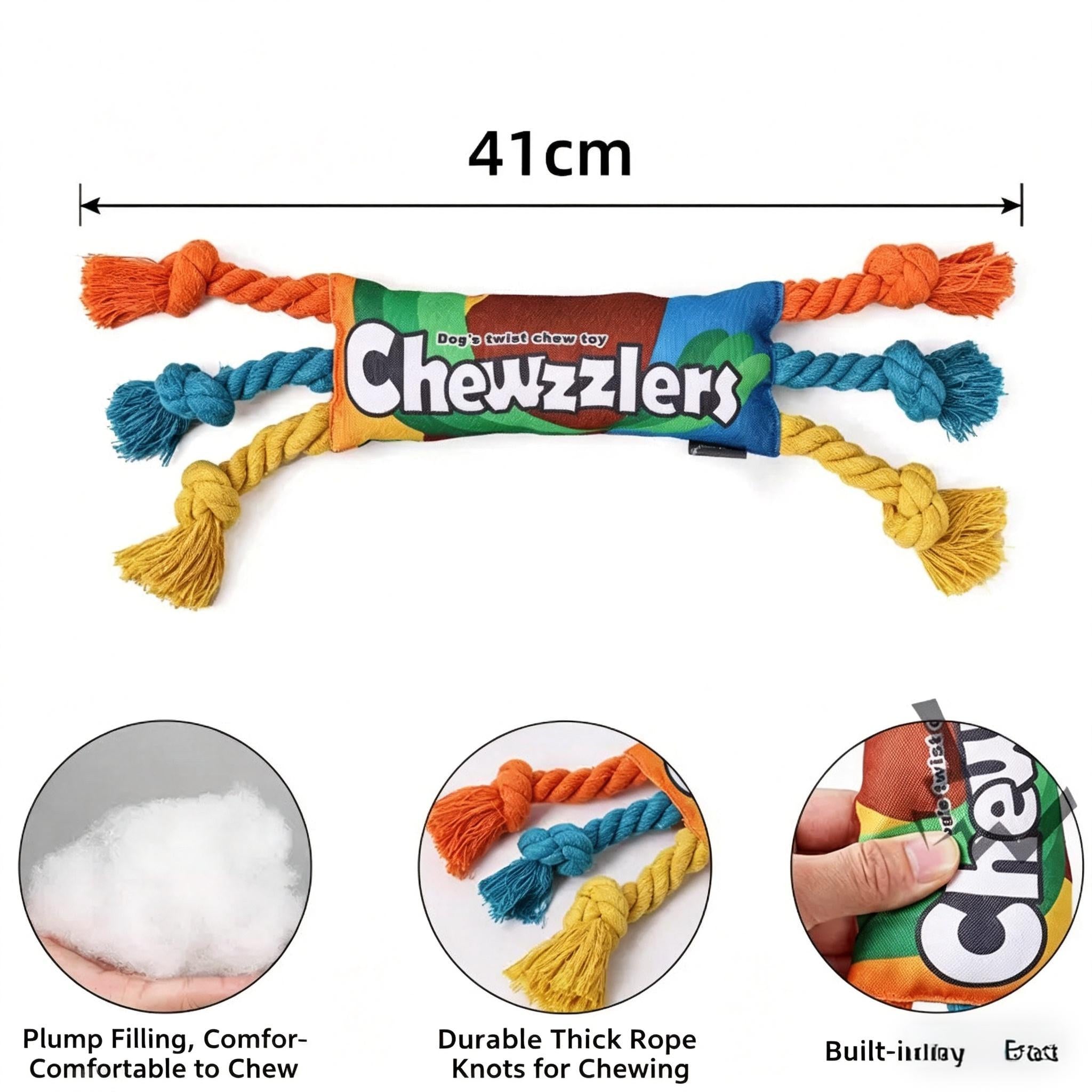 Chewzzlers Dog Rope Toy by DogLemi – Single Pack, 3 Designs Available
